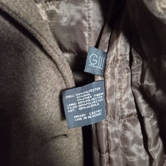 Kenneth Cole Reaction Chestnut Double-Breasted Peacoat Men's Small Wool Blend - Picture 5 of 9